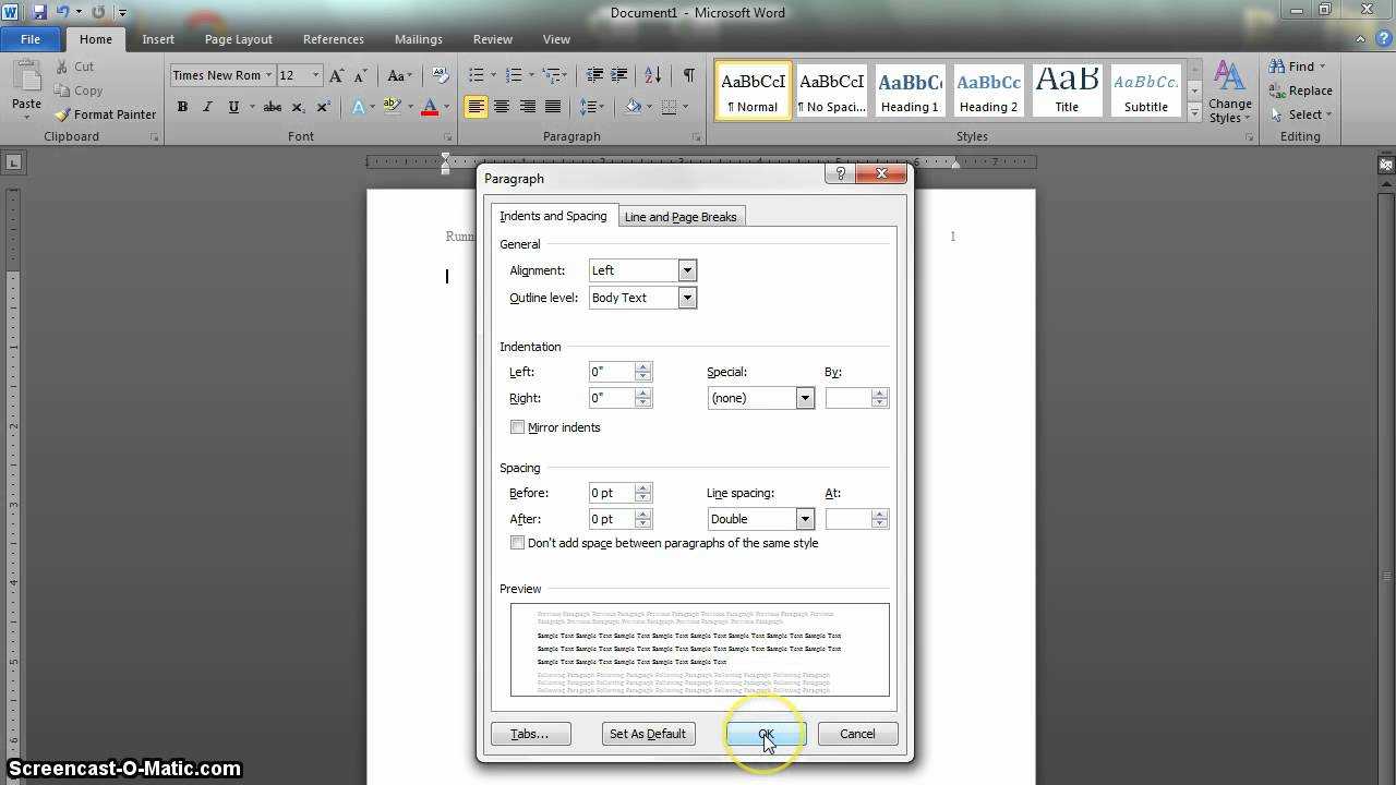 Apa Format Setup In Word 2010 Updated For Apa Template For Word 2010