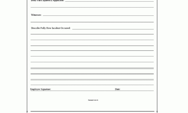 Appendix H - Sample Employee Incident Report Form | Airport within Employee Incident Report Templates