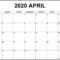 April 2020 Calendar | Free Printable Monthly Calendars In Blank Activity Calendar Template
