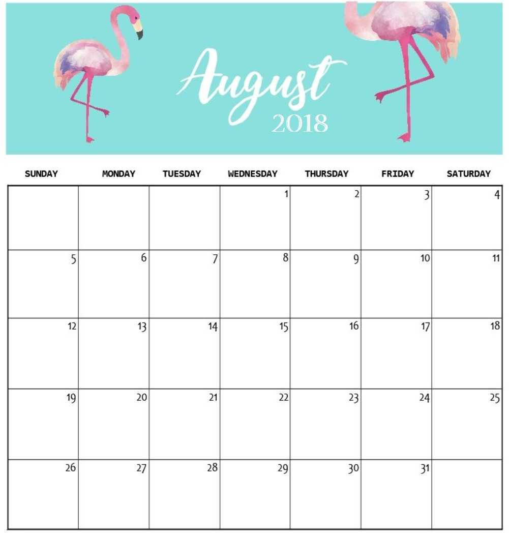 August 2018 Blank Calendar For Kids | Printable 2019 With Regard To Blank Calendar Template For Kids