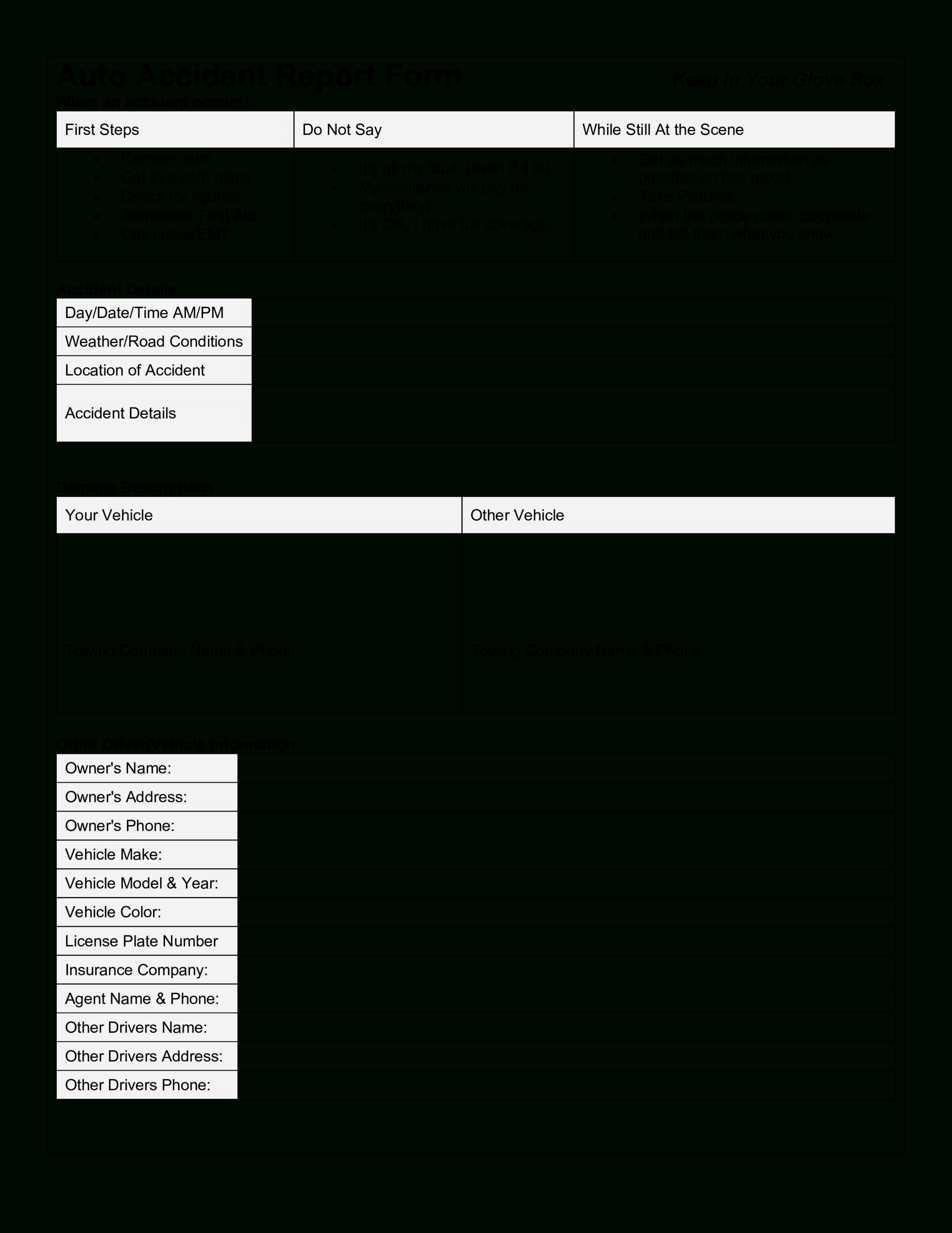 Auto Incident Report – Calep.midnightpig.co Inside Motor Vehicle Accident Report Form Template