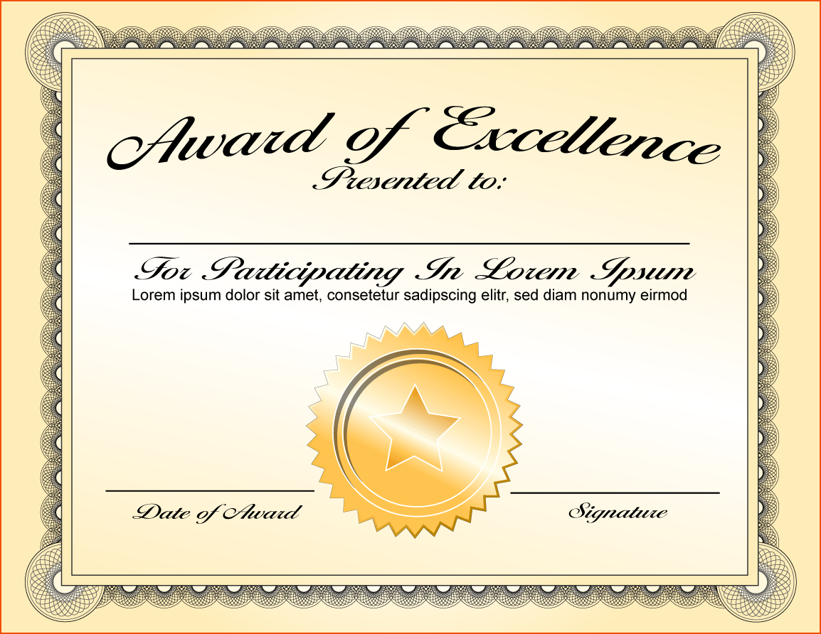 Award Certificate Template Microsoft Word | Cover Letter And Throughout Blank Award Certificate Templates Word