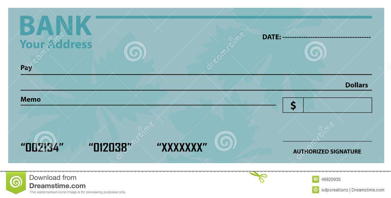 Bank Check / Cheque Template Stock Vector – Illustration Of Intended For Large Blank Cheque Template