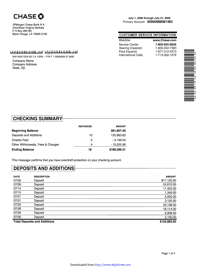 Bank Statement Template - Fill Out And Sign Printable Pdf Template | Signnow Pertaining To Blank Bank Statement Template Download