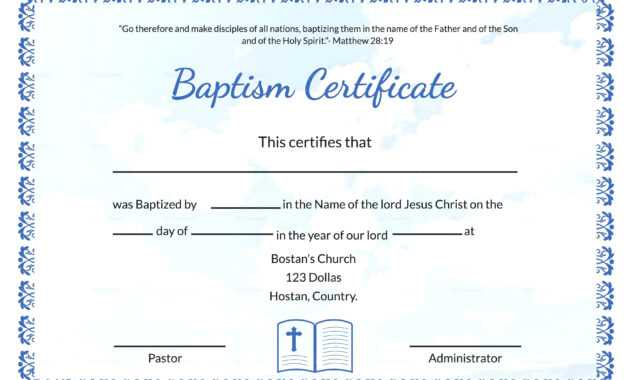 Baptism Certificate Template Word – Heartwork inside Baptism Certificate Template Word