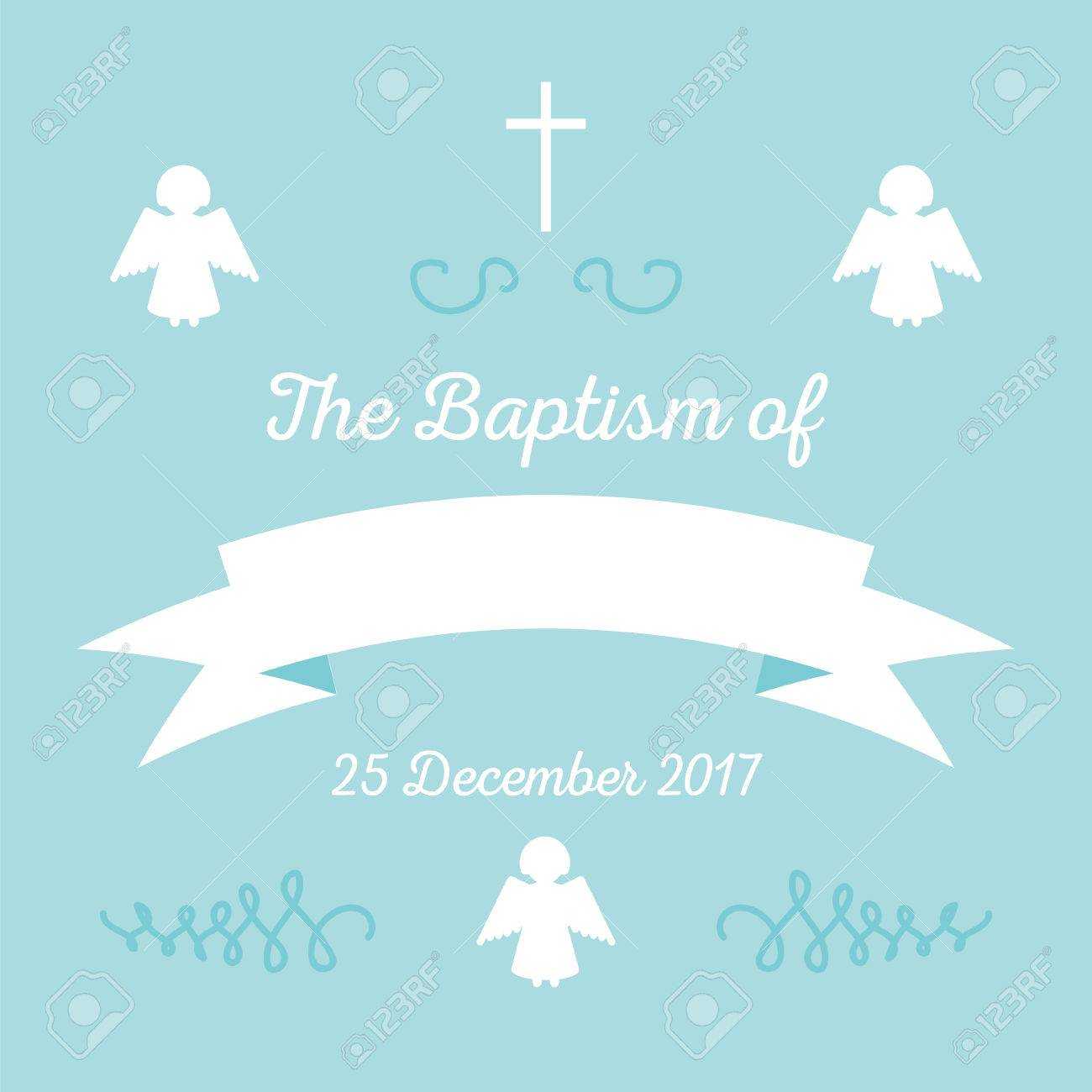 Baptism Invitation Card Template. Stock Vector Illustration For.. Throughout Christening Banner Template Free