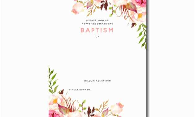 Baptism Invitation Template Free Printable Baptism Floral in Blank Christening Invitation Templates