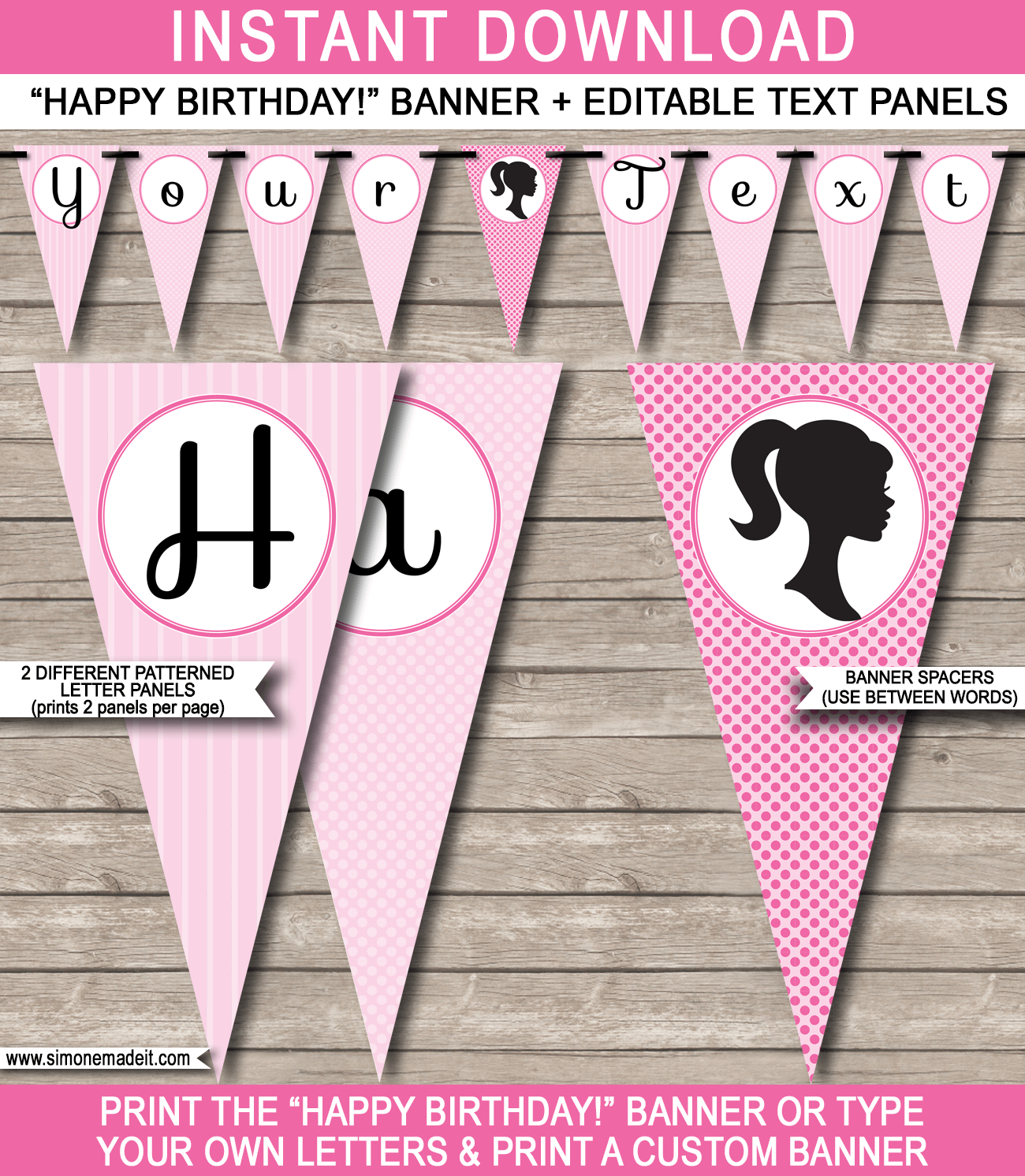 Barbie Party Banner Template Within Diy Party Banner Template