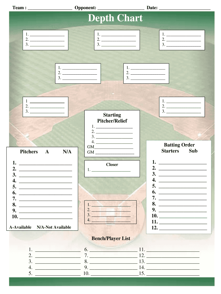 Baseball Depth Chart Pdf – Duna.digitalfuturesconsortium Inside Blank Football Depth Chart Template
