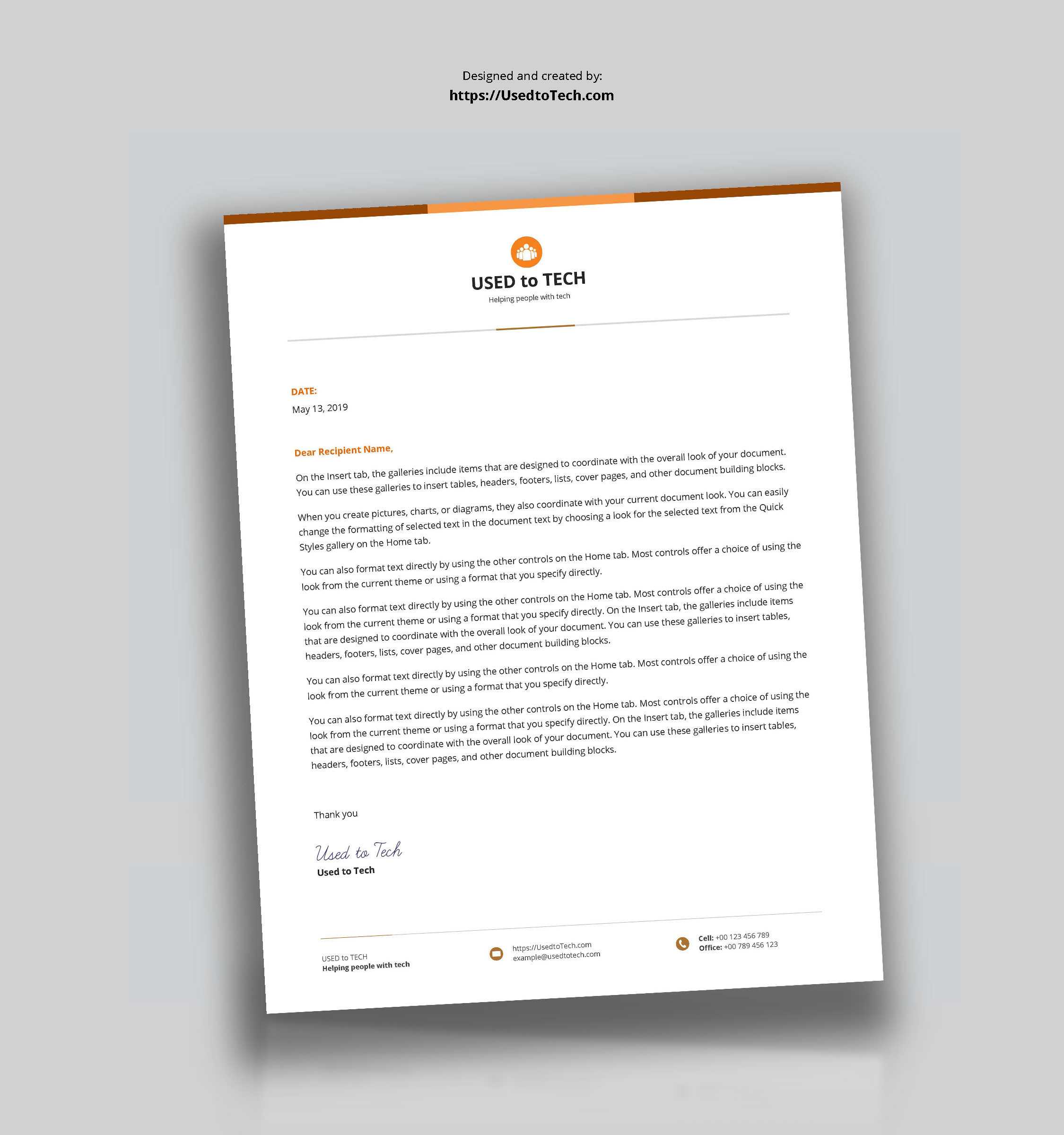 Best Letterhead Design In Microsoft Word – Used To Tech In Word Stationery Template Free