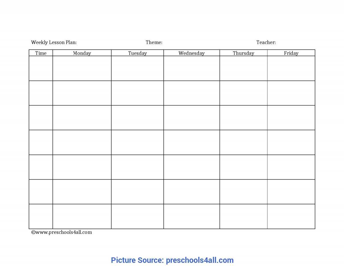 Best Photos Of Blank Lesson Plan Template For Toddlers – Ota For Blank Preschool Lesson Plan Template