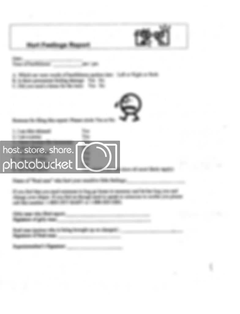 Best Printable Hurt Feelings Report | Rodriguez Blog In Hurt Feelings Report Template