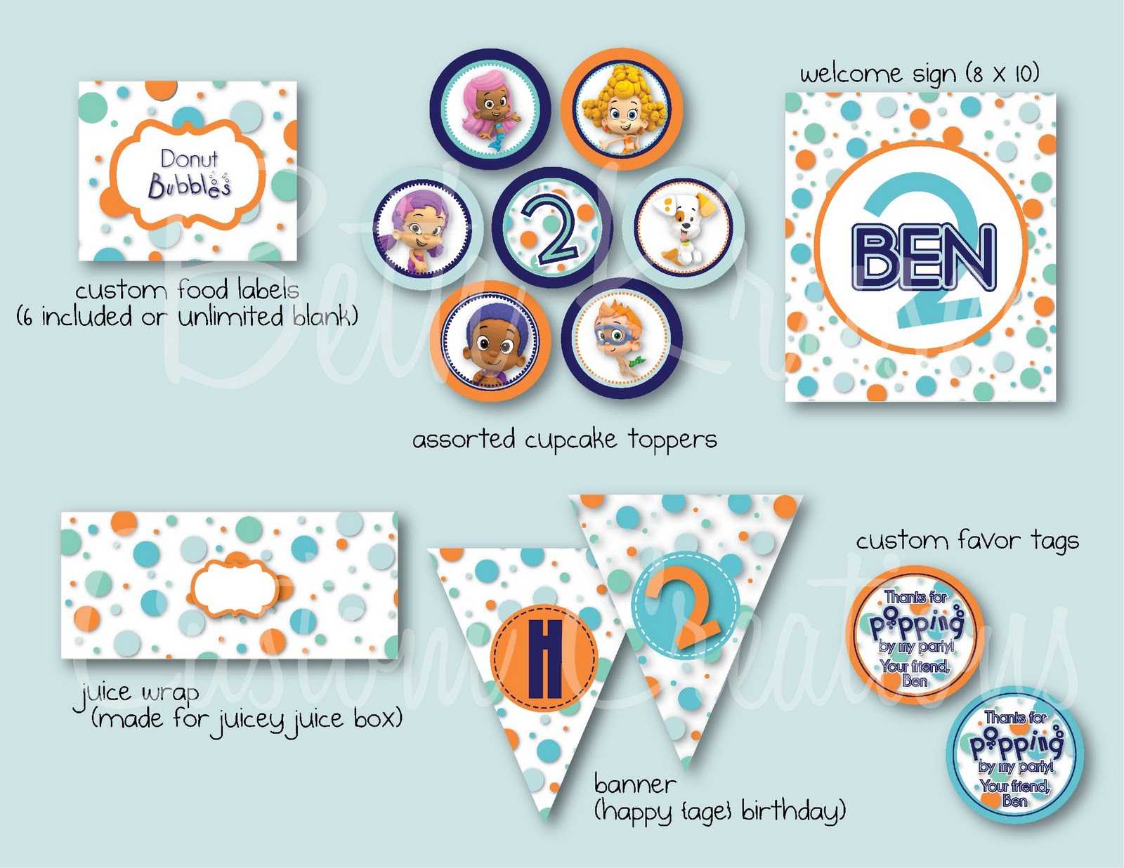 Beth Kruse Custom Creations: Diy Bubble Guppies! Pertaining To Bubble Guppies Birthday Banner Template