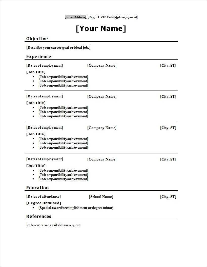 Biodata Format In Word File Free Download – Resume Template 2018 Regarding Simple Resume Template Microsoft Word