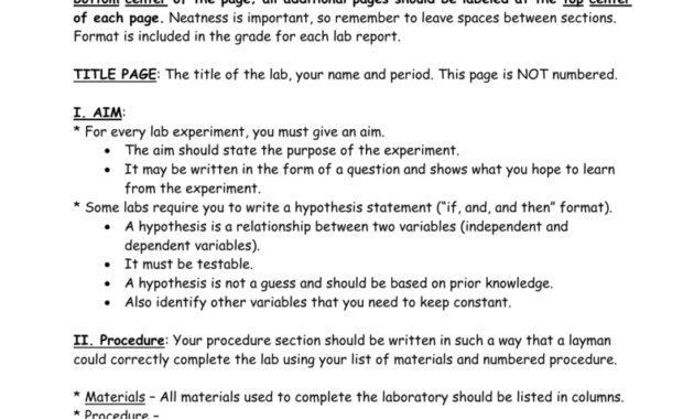 Biology Lab Report Format pertaining to Biology Lab Report Template
