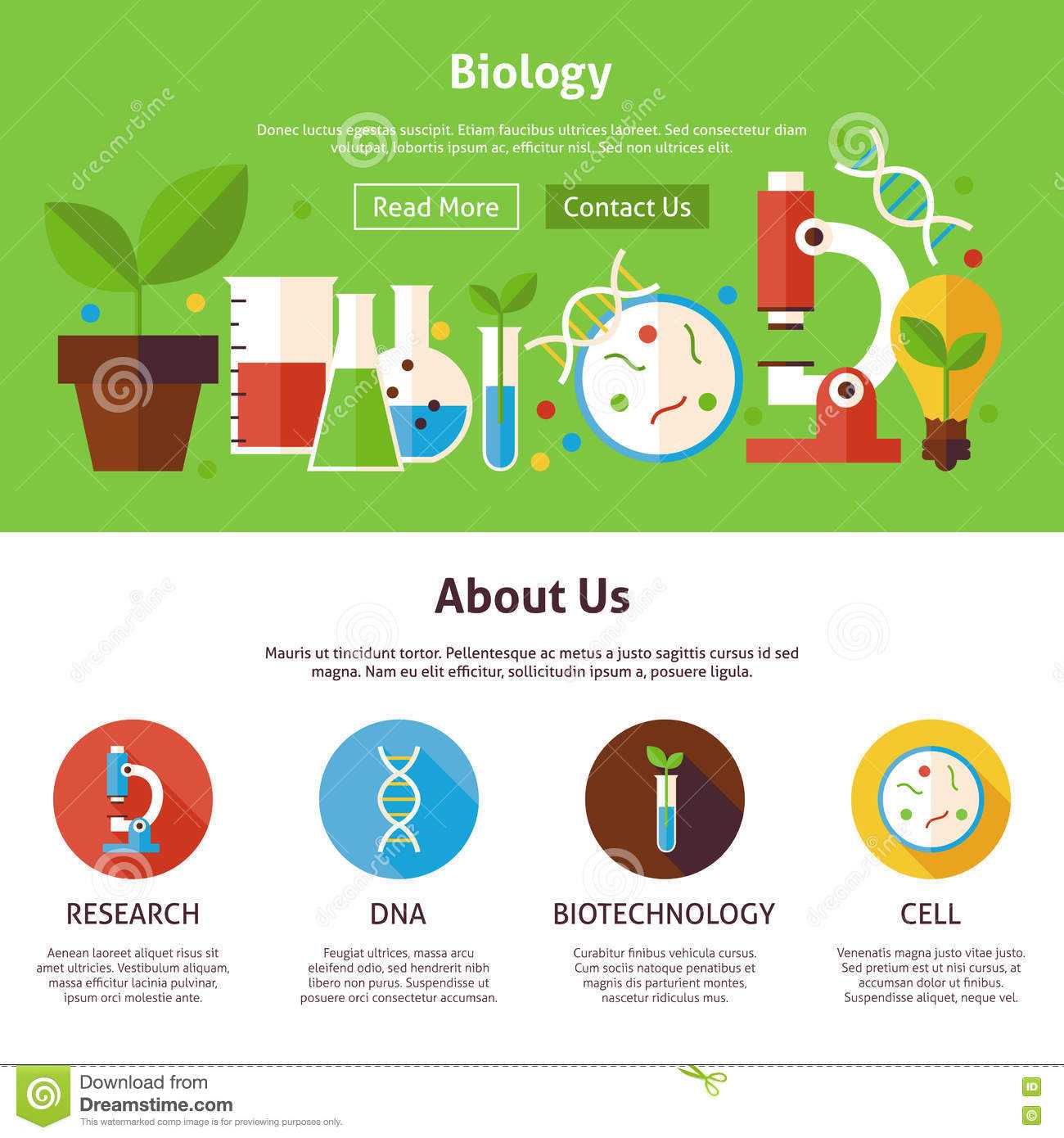 Biology Science Flat Web Design Template Stock Vector With Science Fair Banner Template
