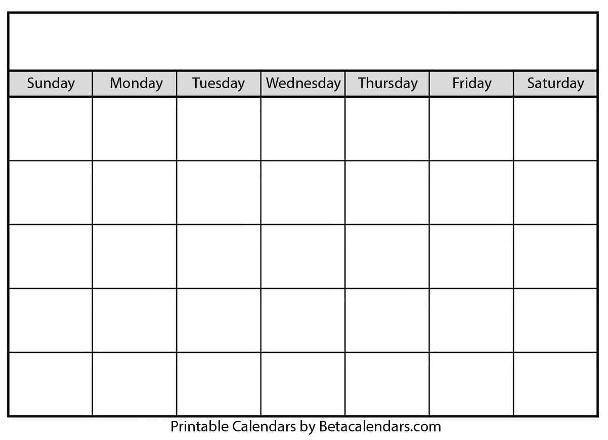 Blank Calendar – Beta Calendars For Blank Calender Template