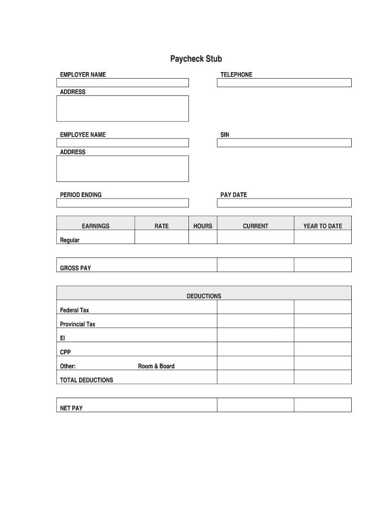 Blank Check Stubs – Dalep.midnightpig.co With Pay Stub Template Word Document