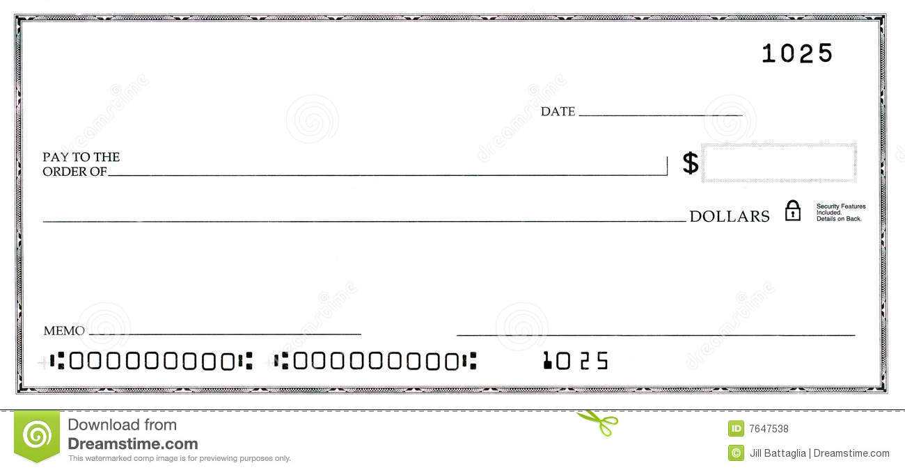 Blank Check With False Numbers Stock Photo – Image Of Blank With Print Check Template Word