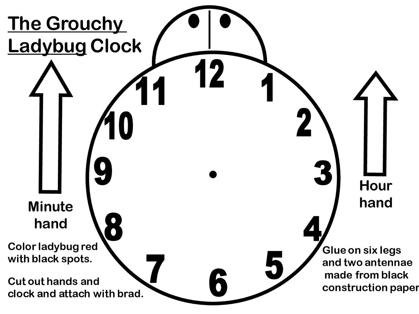 Blank Clock Faces Templates | Printable Shelter Regarding Blank Ladybug Template