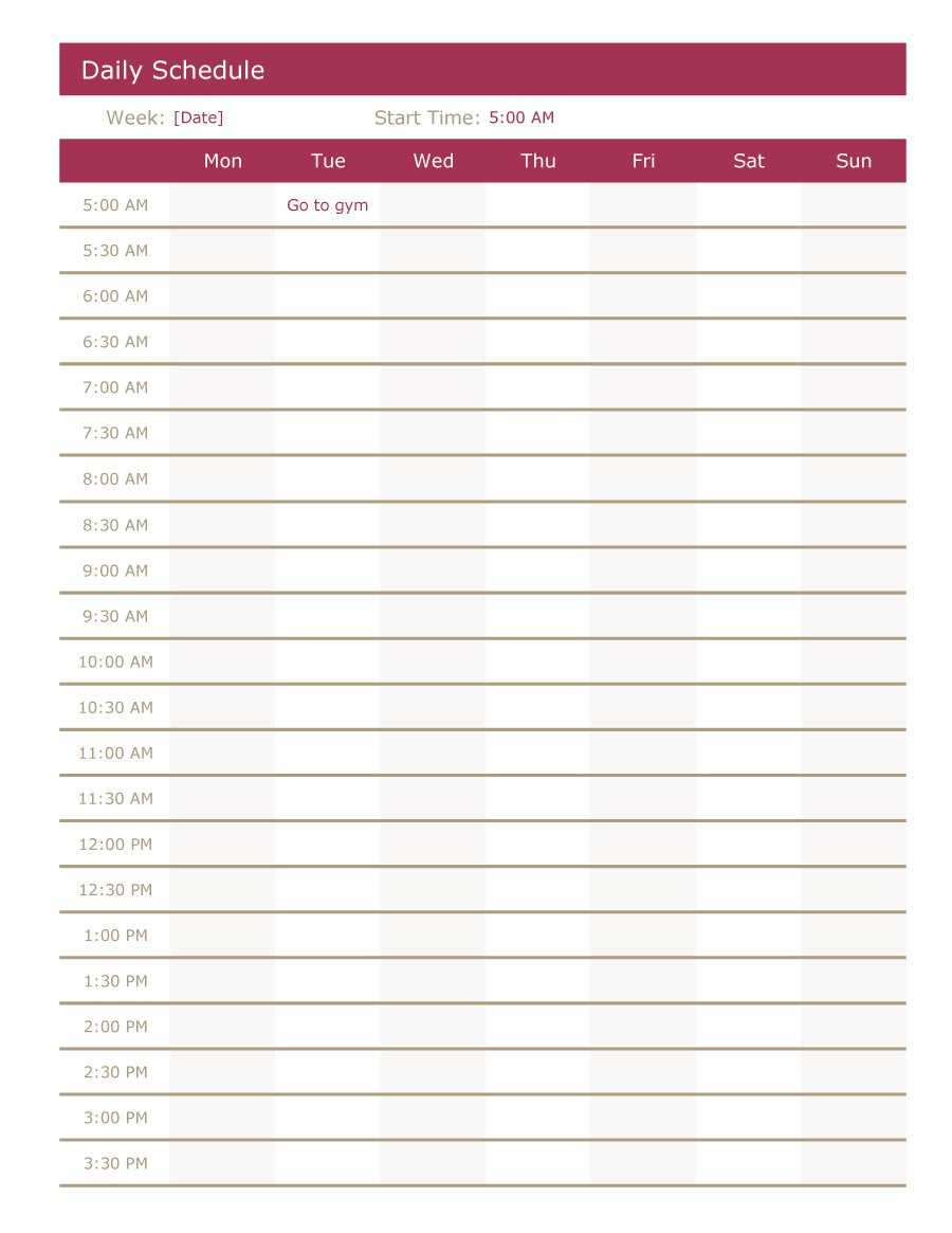 Blank Daily Planner – Dalep.midnightpig.co Throughout Printable Blank Daily Schedule Template