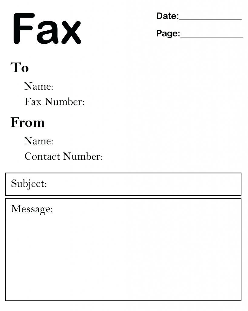 Blank Fax Template – Calep.midnightpig.co With Fax Template Word 2010