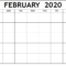 Blank February 2020 Calendar – Manage Work Activities | 12 Intended For Blank Activity Calendar Template