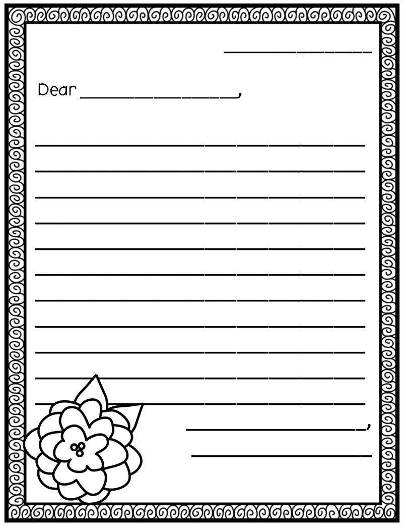 Blank Letter Writing Template Throughout Blank Letter Writing Template For Kids