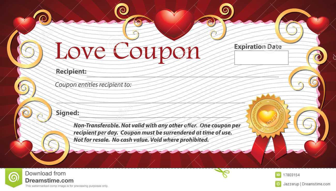 Blank Love Coupon Stock Illustration. Illustration Of Intended For Blank Coupon Template Printable