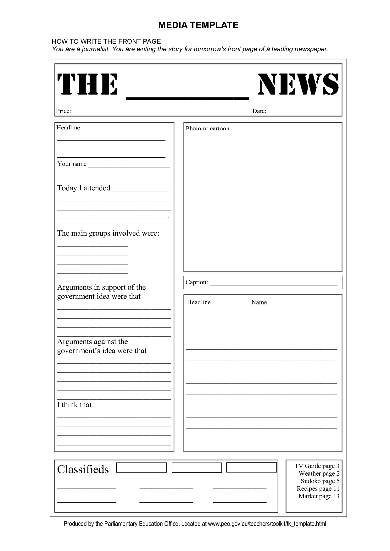 Blank Newspaper Template | E Commercewordpress With Regard To Blank Newspaper Template For Word
