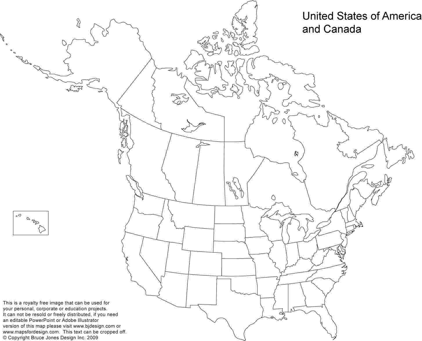 Blank Printable Map Of The United States And Canada Pertaining To Blank Template Of The United States