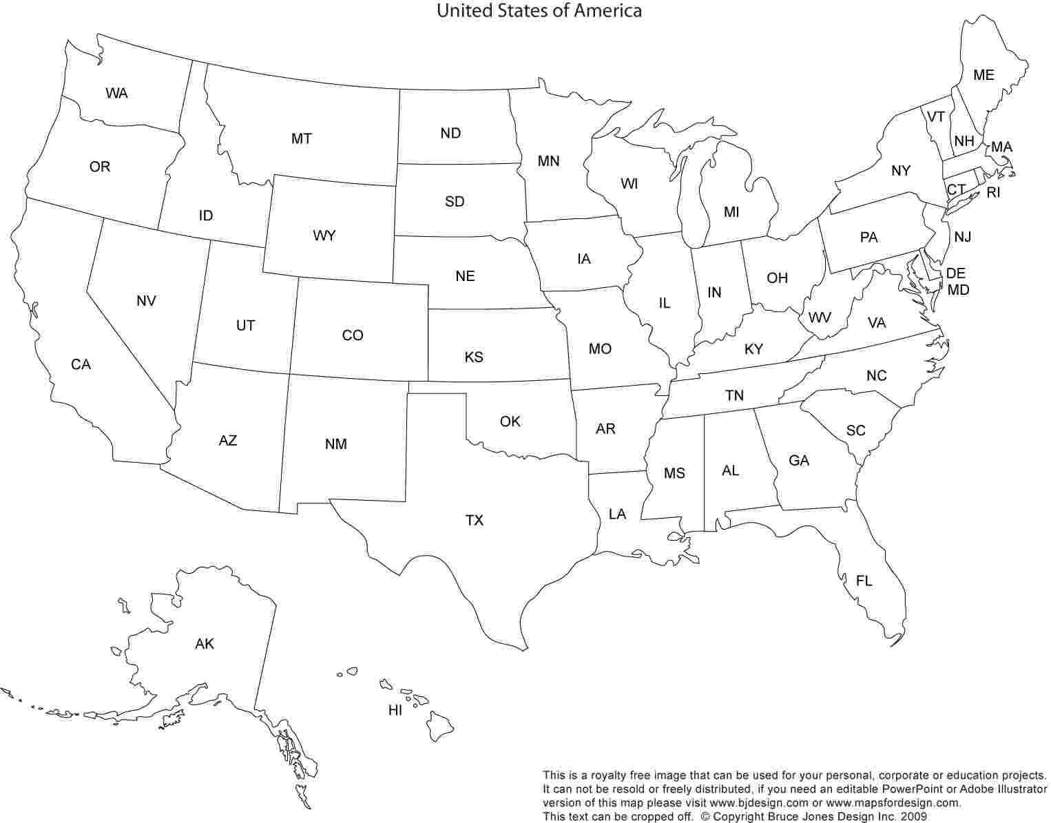 Blank Printable Map Of The United States And Canada Pertaining To United States Map Template Blank