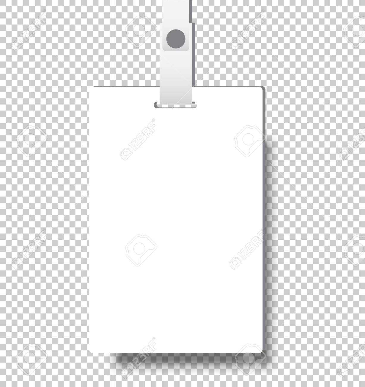 Blank Realistic Identity Card Badge With Ribbon Mockup Cover.. With Blank Suitcase Template