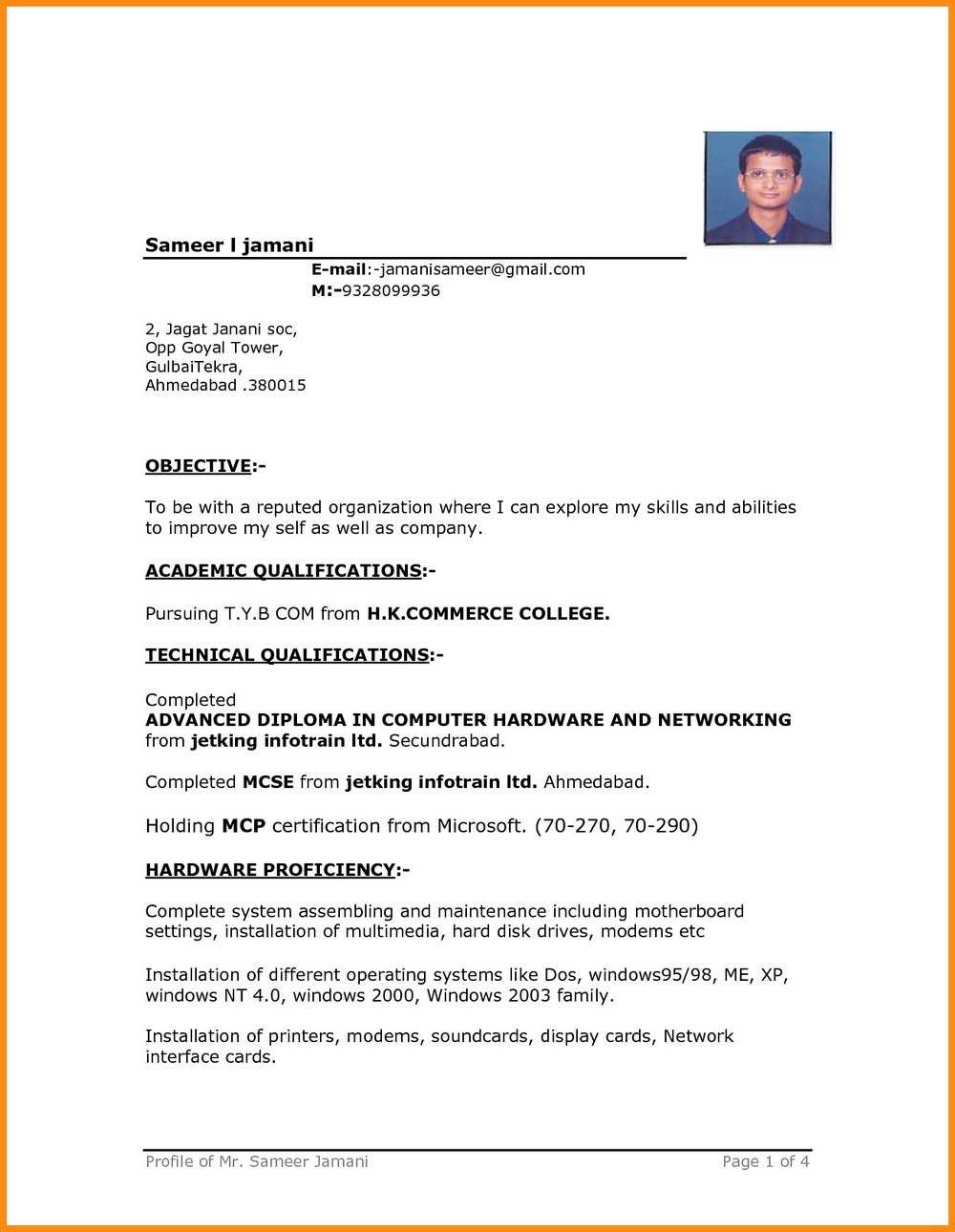 Blank Resume Format For Freshers Pdf – Best Resume Examples Intended For Blank Resume Templates For Microsoft Word