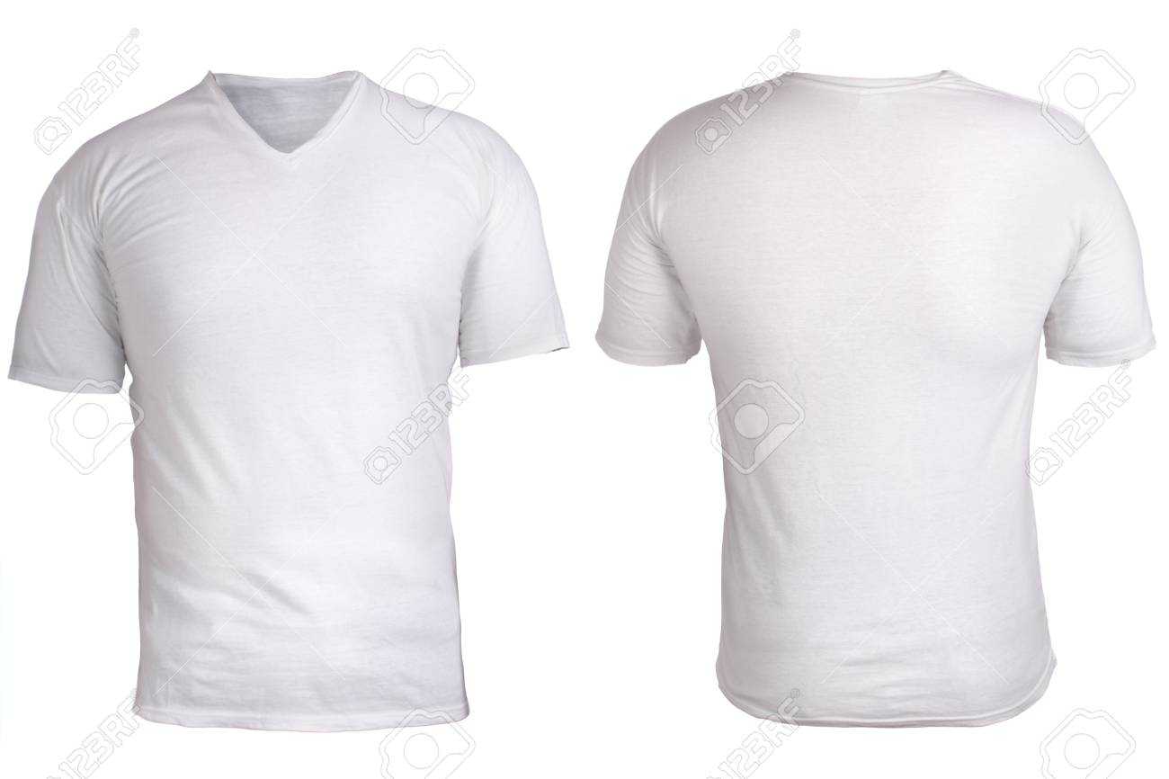 Blank V Neck Shirt Mock Up Template, Front, And Back View, Isolated,.. In Blank V Neck T Shirt Template