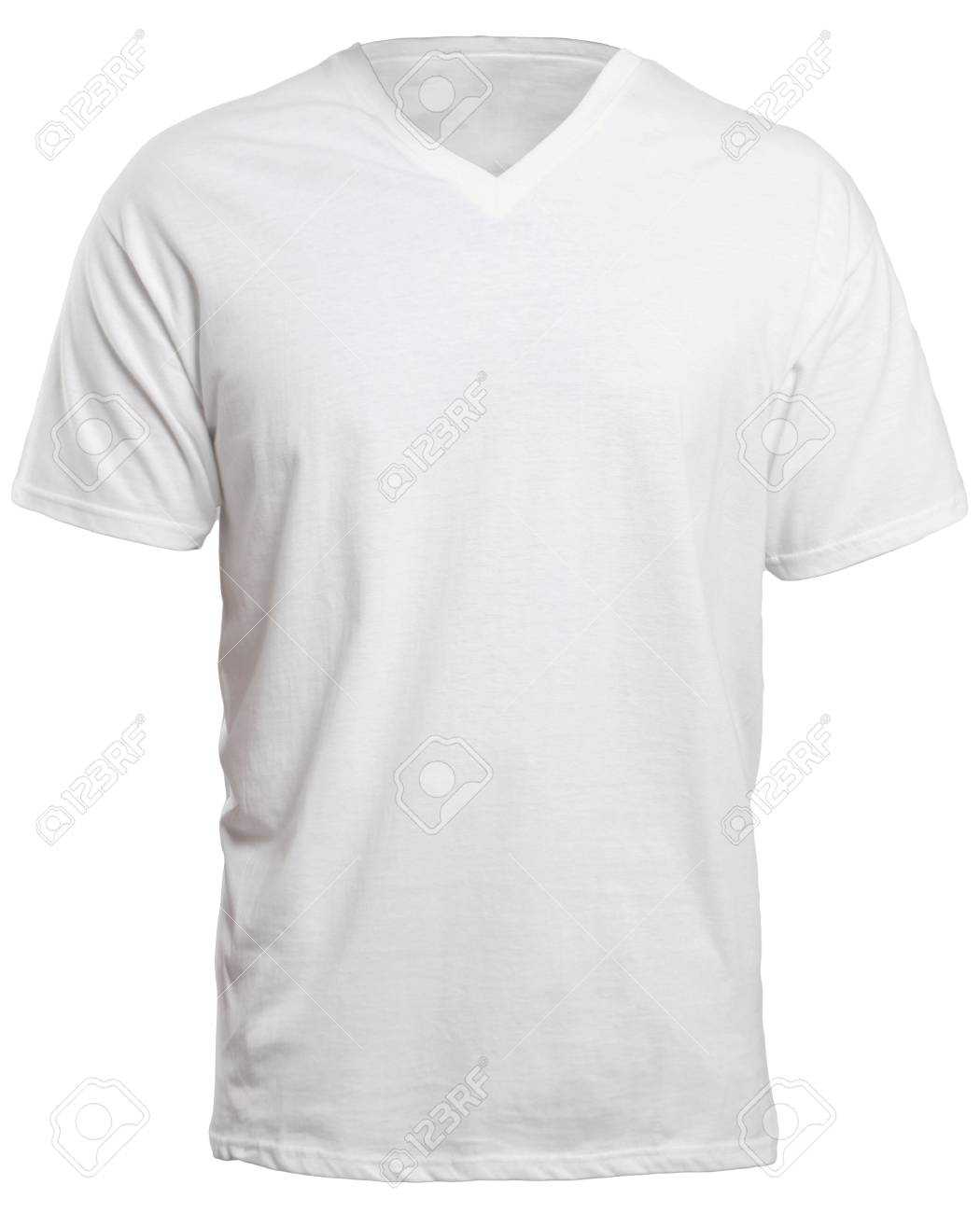 Blank V Neck Shirt Mock Up Template, Front View, Isolated On.. Regarding Blank V Neck T Shirt Template