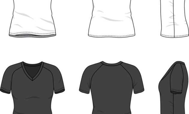 Blank V-Neck T-Shirt in Blank V Neck T Shirt Template