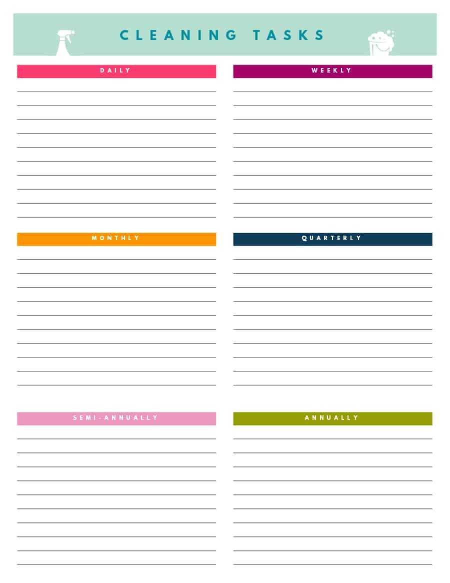 Blank Weekly Cleaning Schedule – Dalep.midnightpig.co In Blank Cleaning Schedule Template