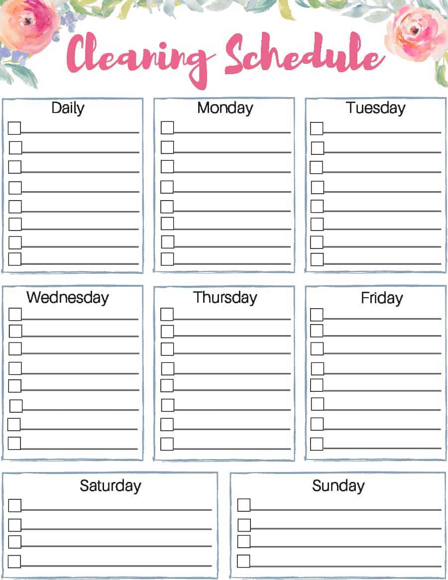 Blank Weekly Cleaning Schedule – Dalep.midnightpig.co Throughout Blank Cleaning Schedule Template