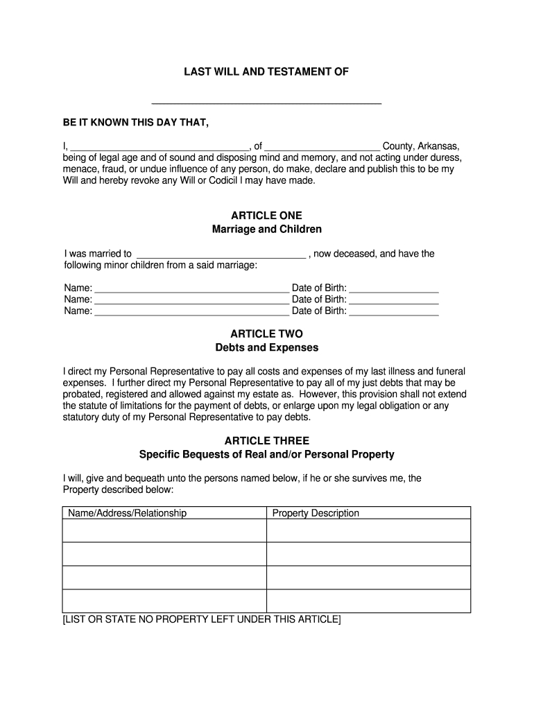 Blank Will Form – Fill Online, Printable, Fillable, Blank Within Blank Legal Document Template