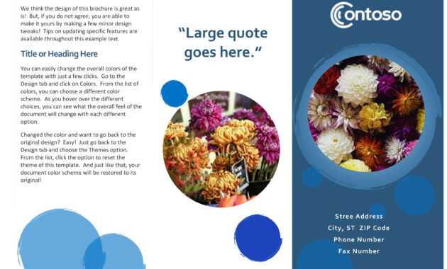 Blue Spheres Brochure in Microsoft Word Pamphlet Template