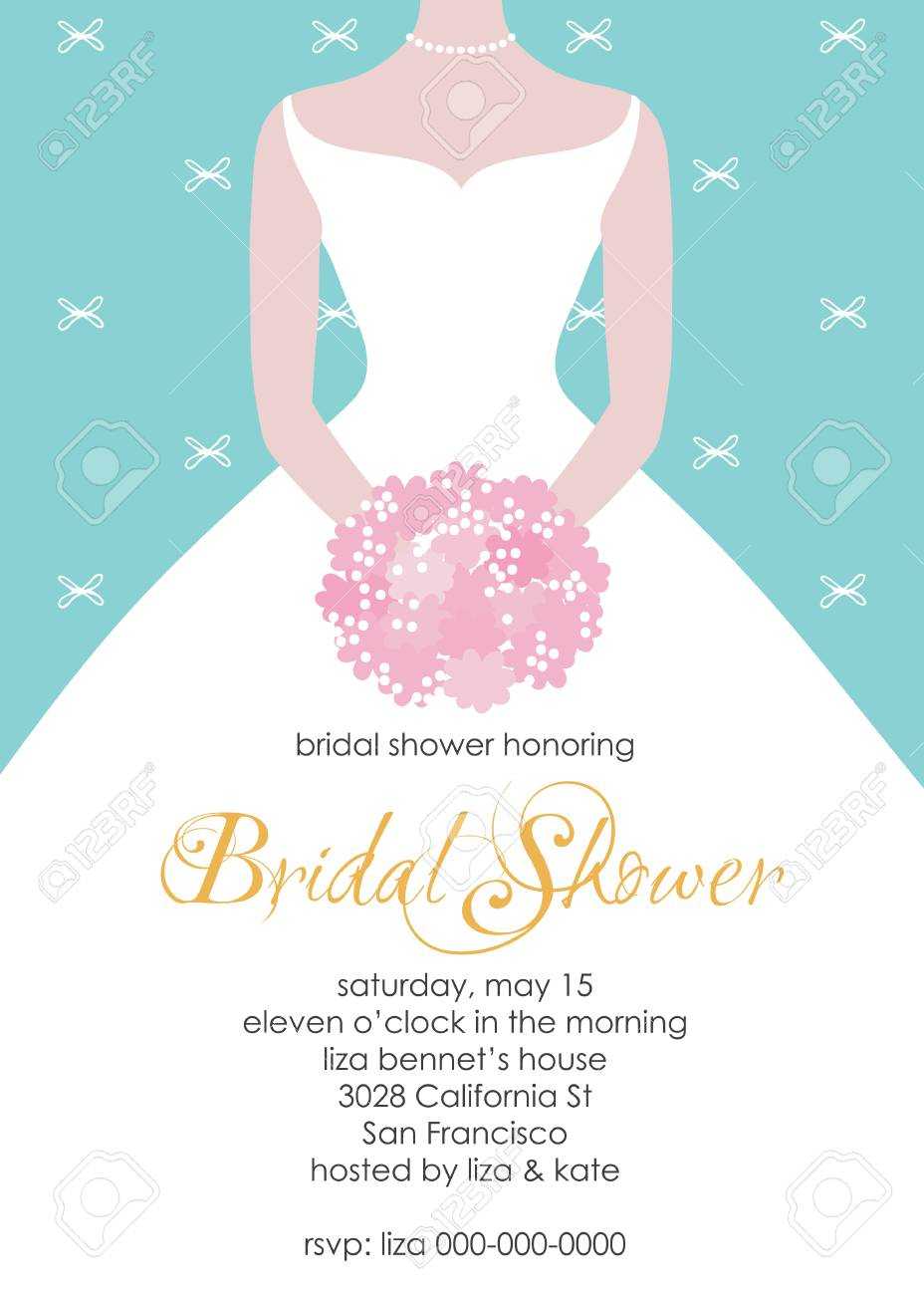 Bridal Shower Invitation Template. Wedding Fashion Vector Illustrartion Intended For Blank Bridal Shower Invitations Templates