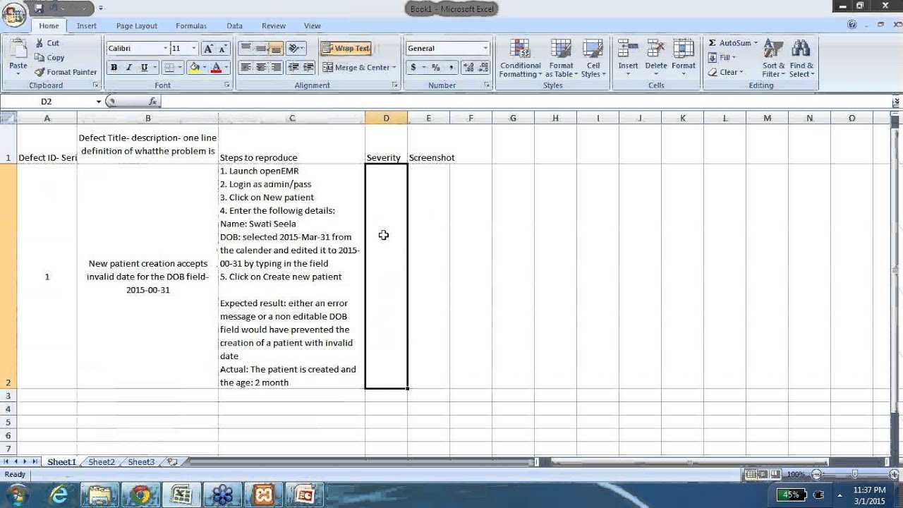 Bug Report – How To Write A Good Defect Report With Sample Bug Report With Regard To Software Test Report Template Xls