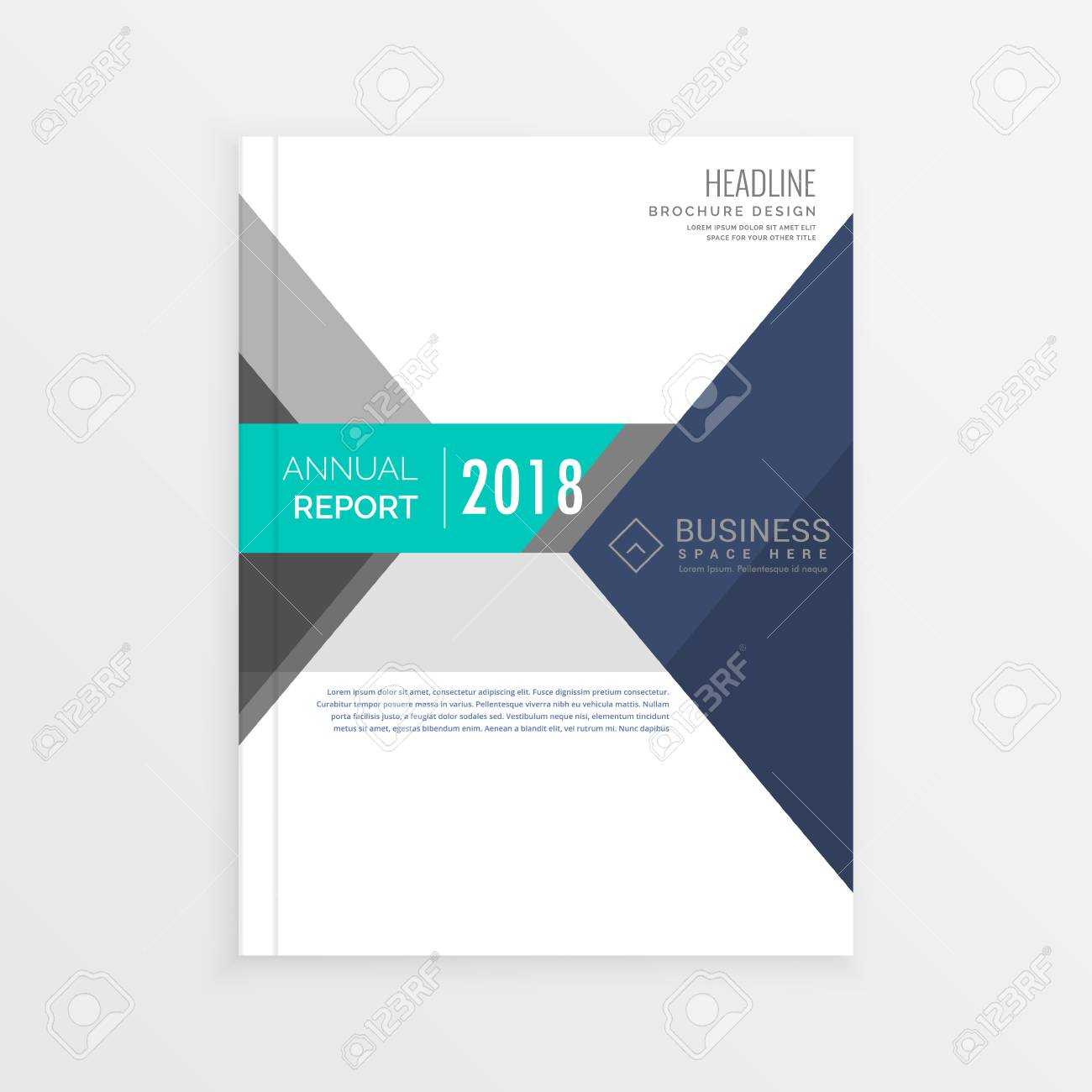 Business Brochure Template Design In Geometric Shapes, Annual.. With Technical Report Cover Page Template