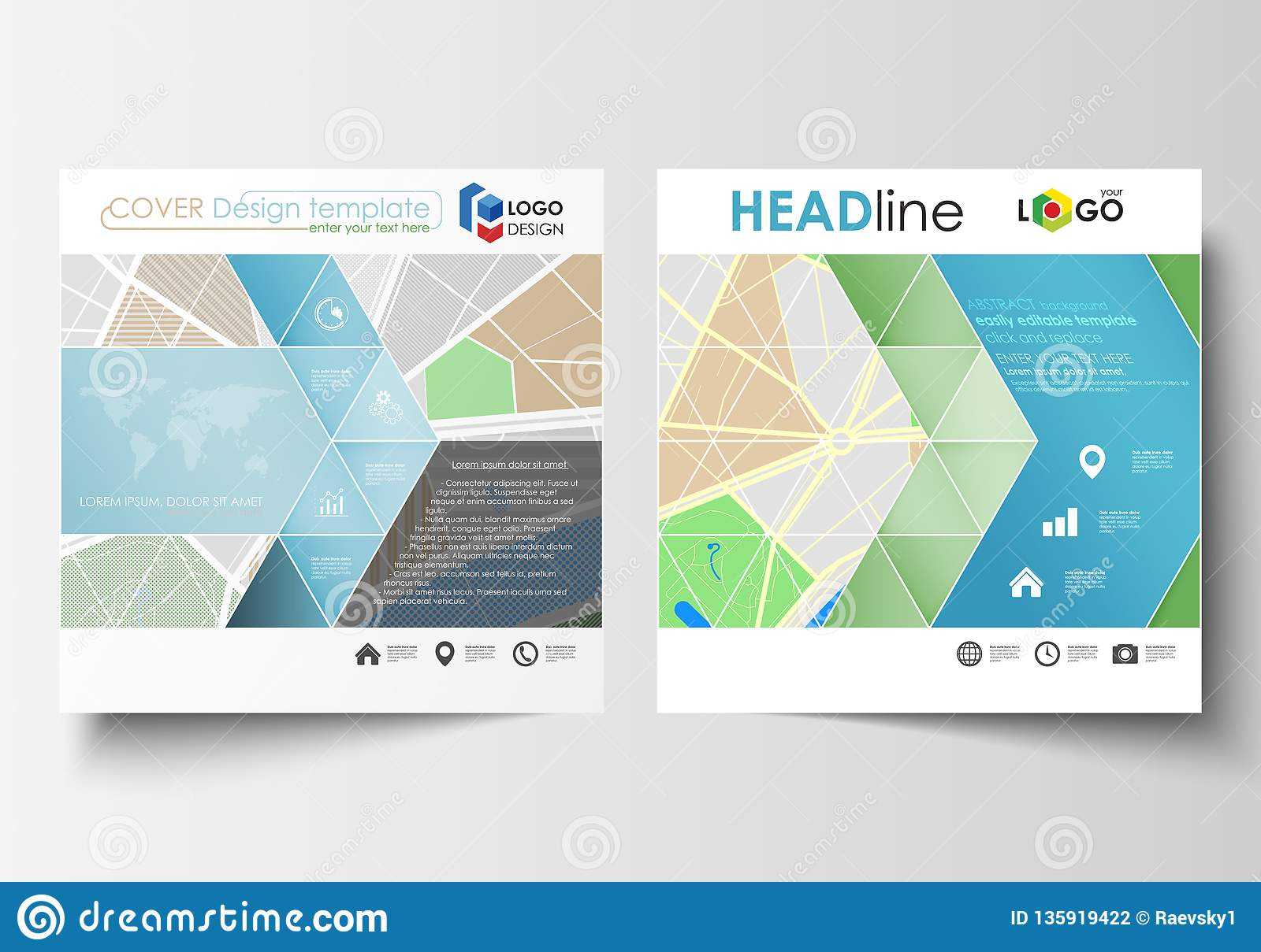 Business Templates For Square Brochure, Magazine, Flyer Inside Blank City Map Template