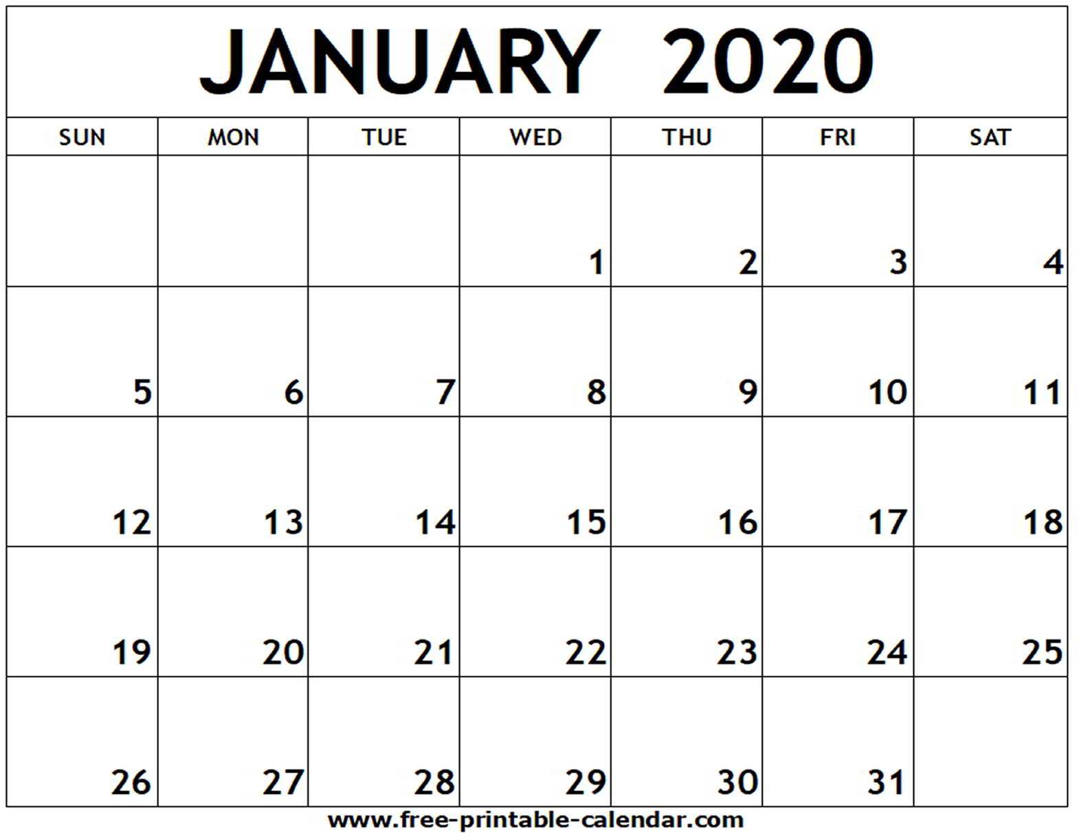 Calendar Template Jan 2020 – Calep.midnightpig.co Pertaining To Blank Word Wall Template Free