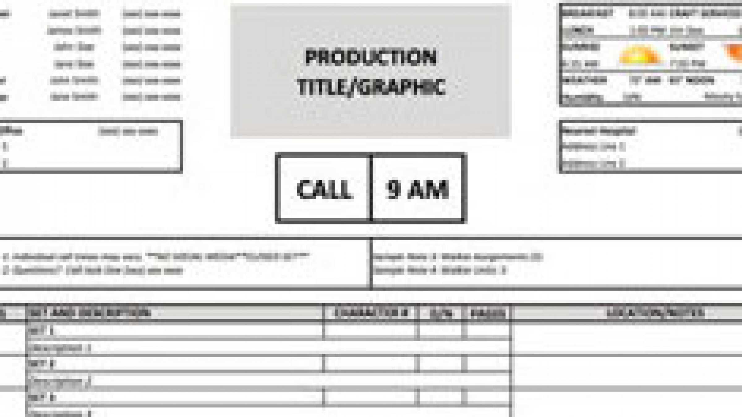 Call Sheet Templates – Calep.midnightpig.co Regarding Film Call Sheet Template Word