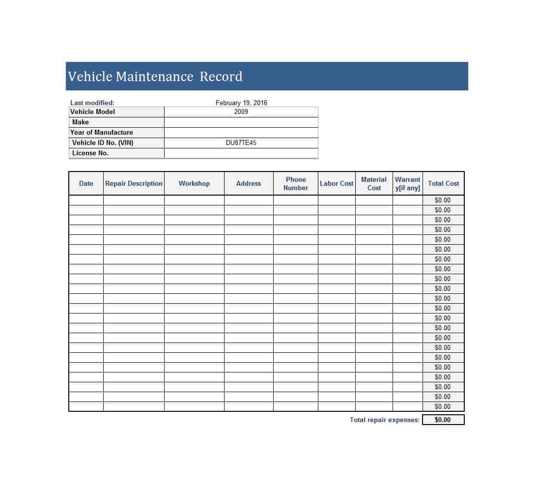 Car Maintenance Template – Dalep.midnightpig.co Inside Fleet Management Report Template