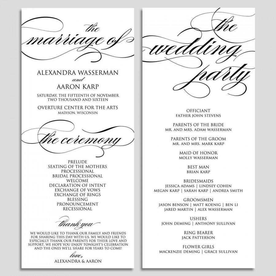 Ceremony Program Template – Calep.midnightpig.co For Free Printable Wedding Program Templates Word