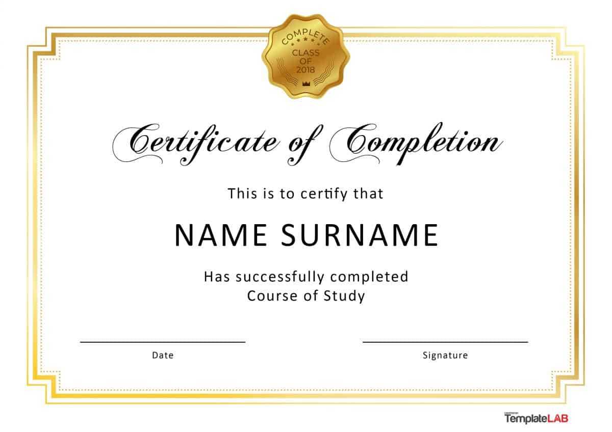 Certificate Of Completion Free – Dalep.midnightpig.co With Regard To Blank Certificate Of Achievement Template